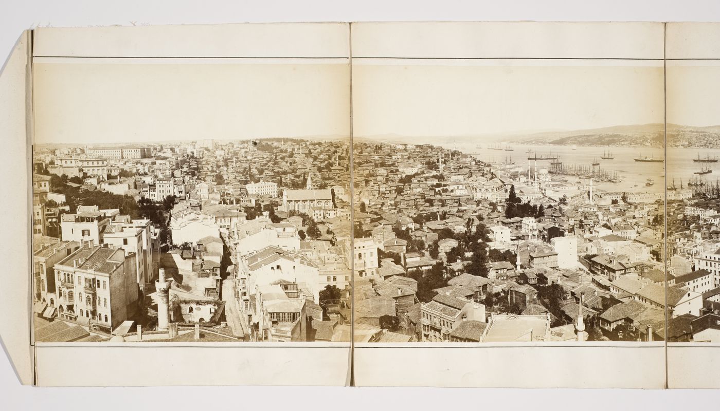 Section of a panorama of Constantinople (now Istanbul, Turkey) from the Galata Tower