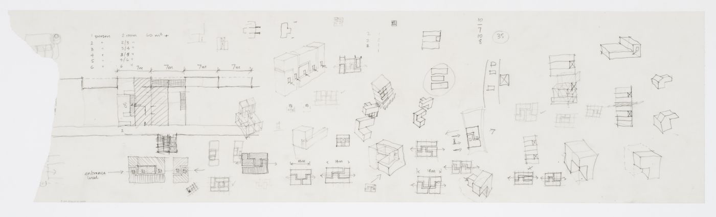 Housing, Müller Pier, Rotterdam, Netherlands: sketches