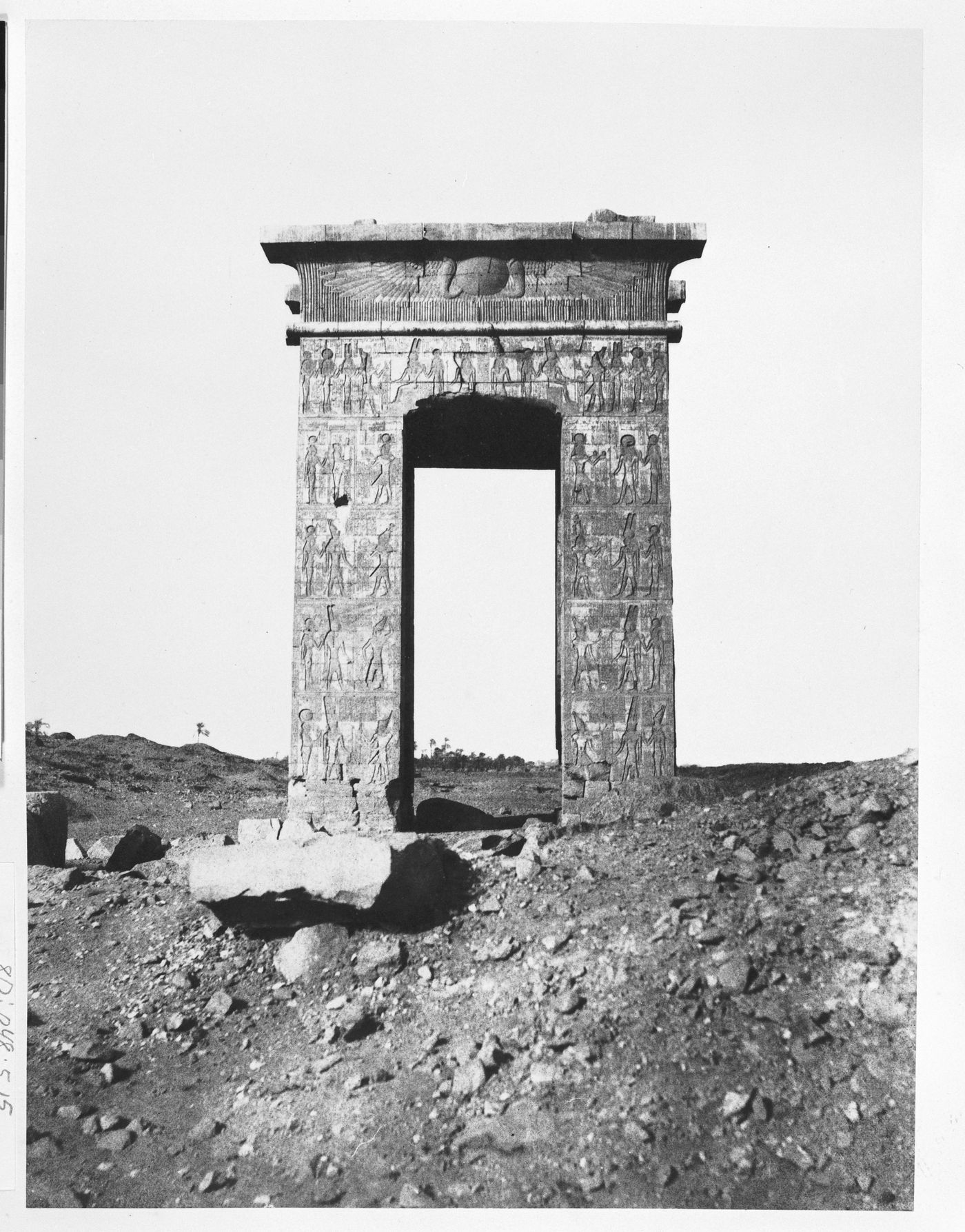 View of the entrance gate to the Alley of the Sphinx from the south [?], Karnak, Ottoman Empire (now in Egypt)