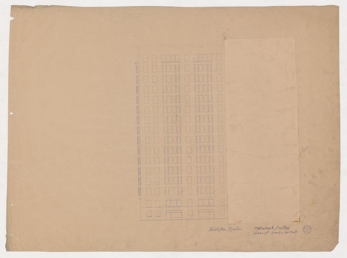 Monadnock Building, Chicago: Fourth Avenue elevation