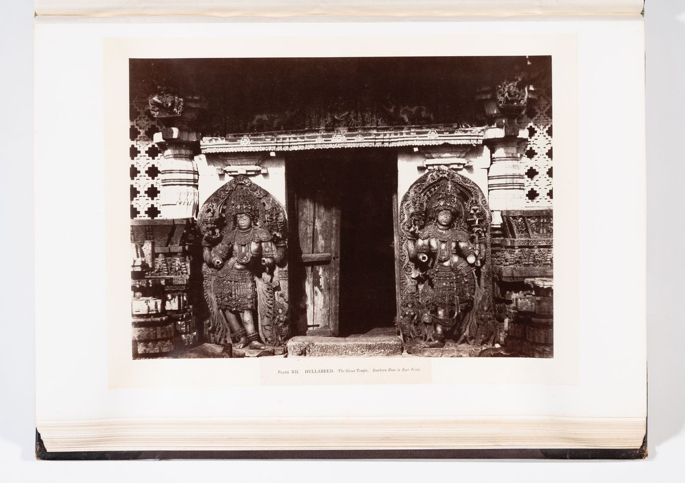 Partial view an entrance, Hoysalesvara Temple, Halebid, India