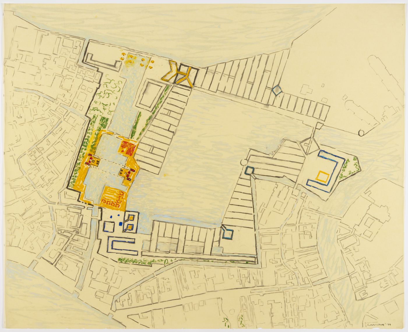 Site plan for the Palazzo dei Congressi at the Arsenale, Venice, Italy