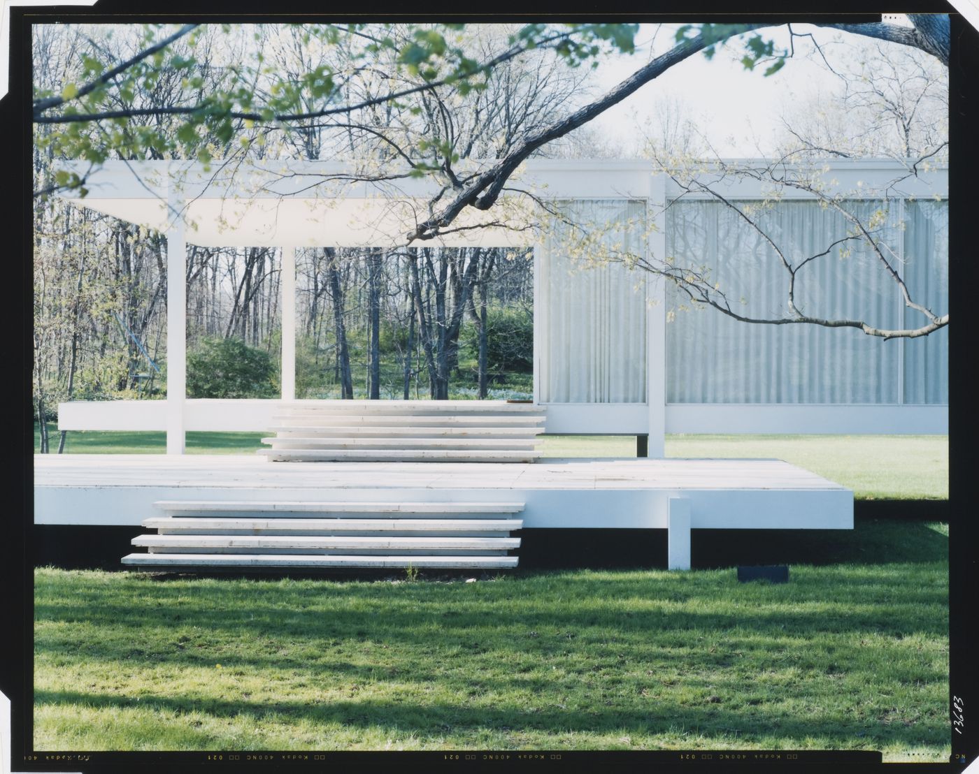 View of the Farnsworth House, Plano, Illinois