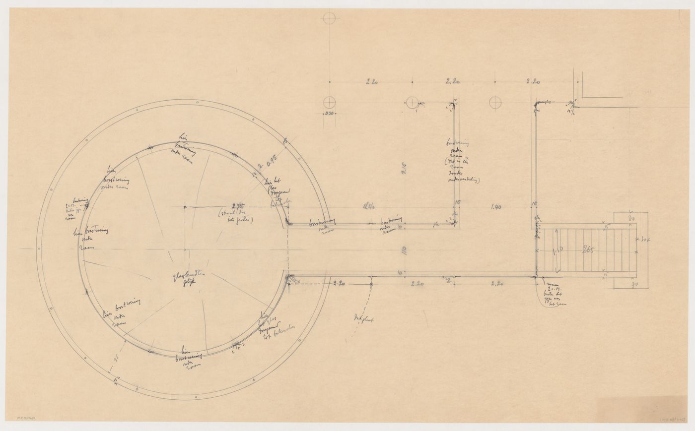 Plan for the solarium for Johnson House, Pinehurst, North Carolina