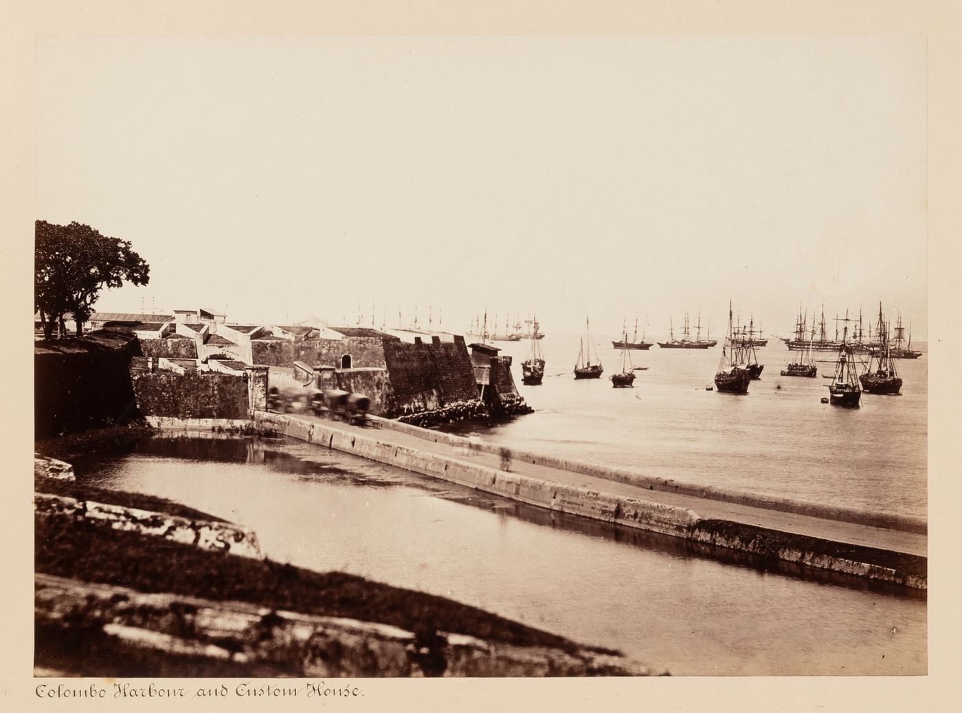 View of Colombo harbour and the Customhouse, Colombo, Ceylon (now Sri Lanka)