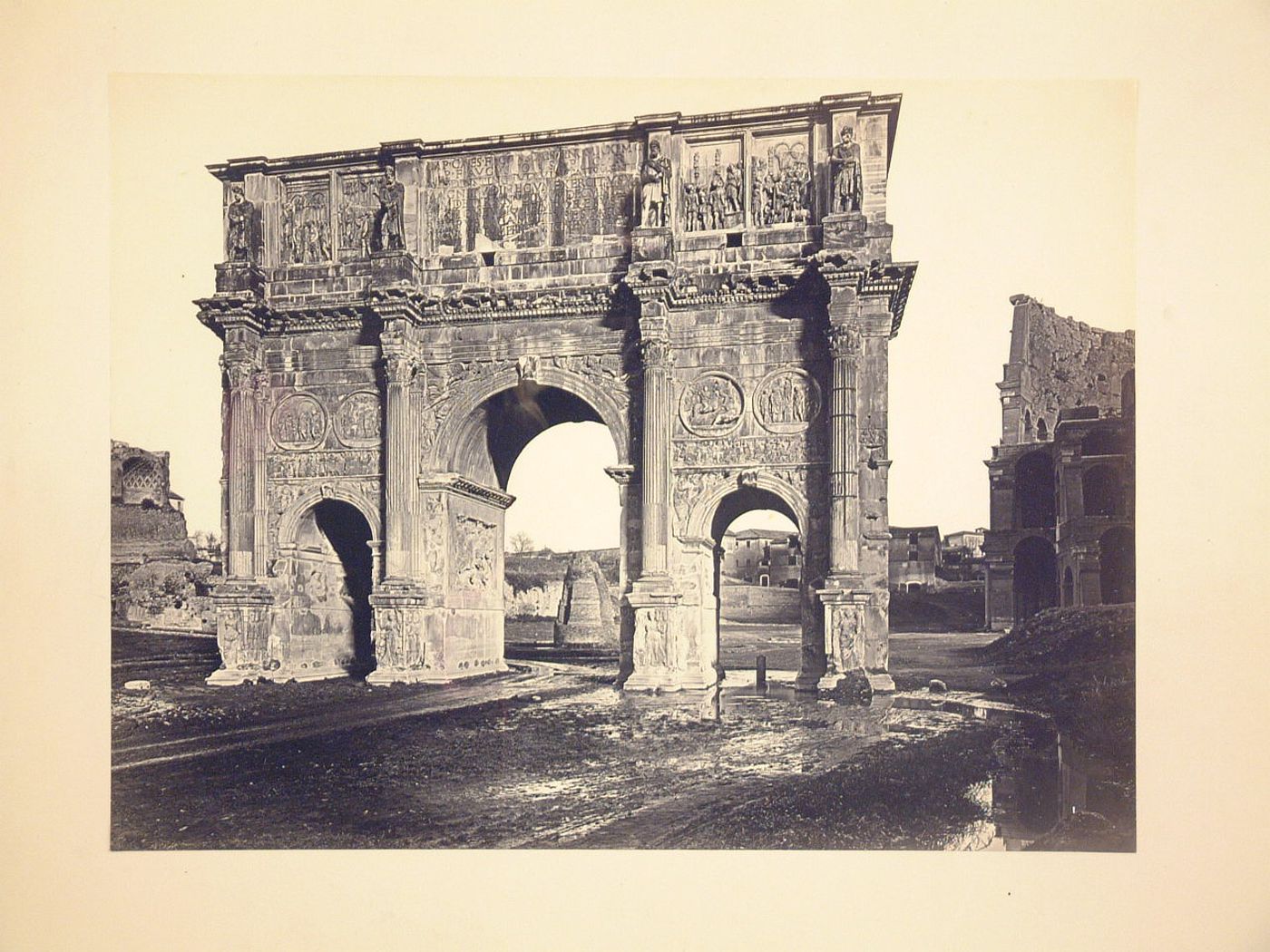 View of the Arch of Constantine, via dei Trionfi, Rome, Italy
