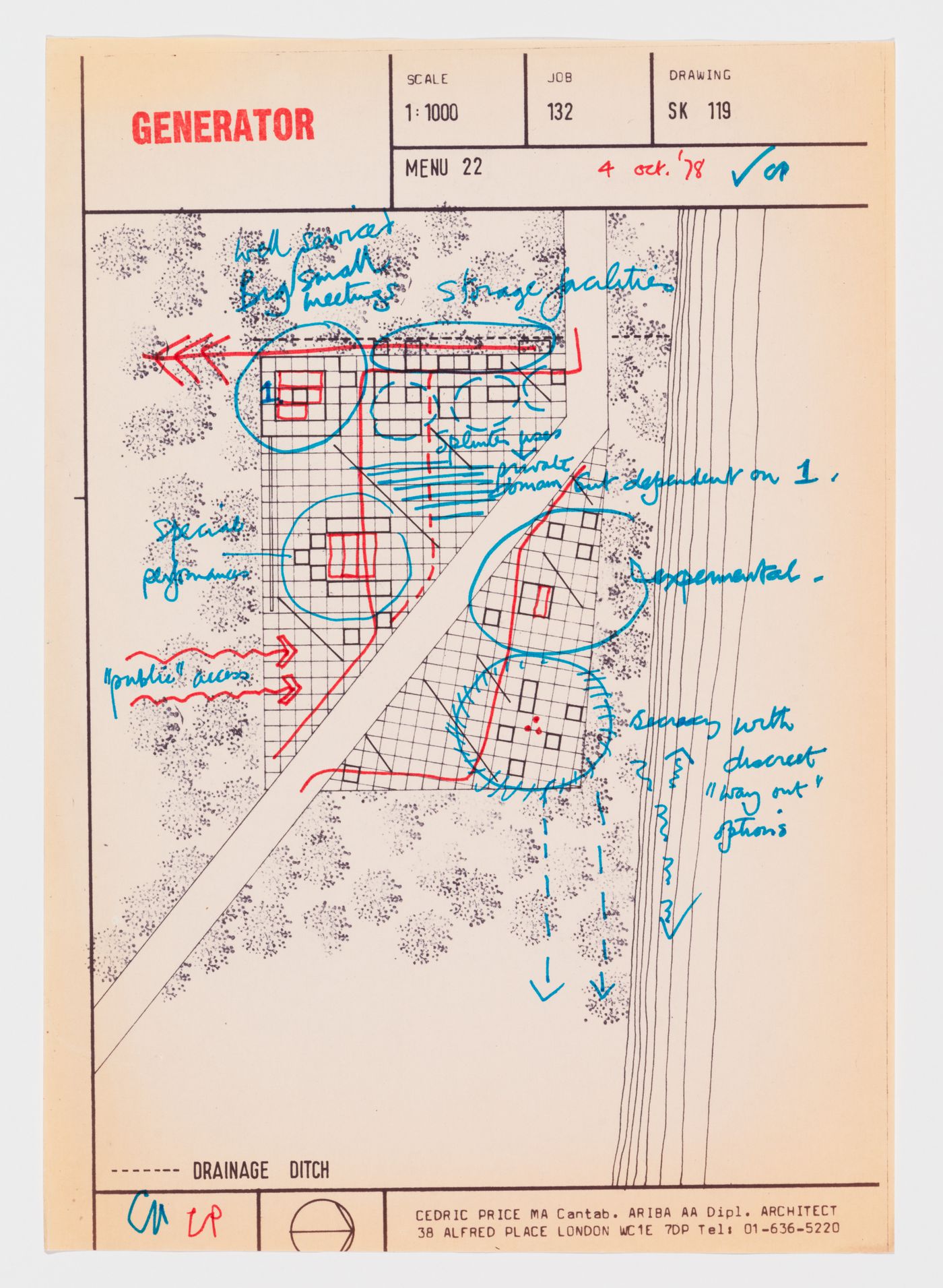 Generator project, White Oak Plantation, Yulee, Florida: Menu 22 layout