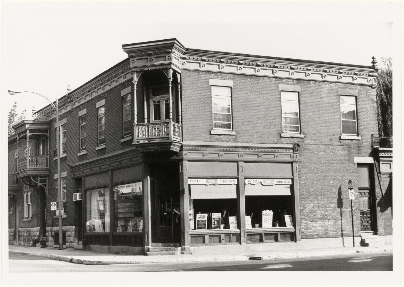 View of the principal and lateral façades of a restaurant, 351 Prince ...