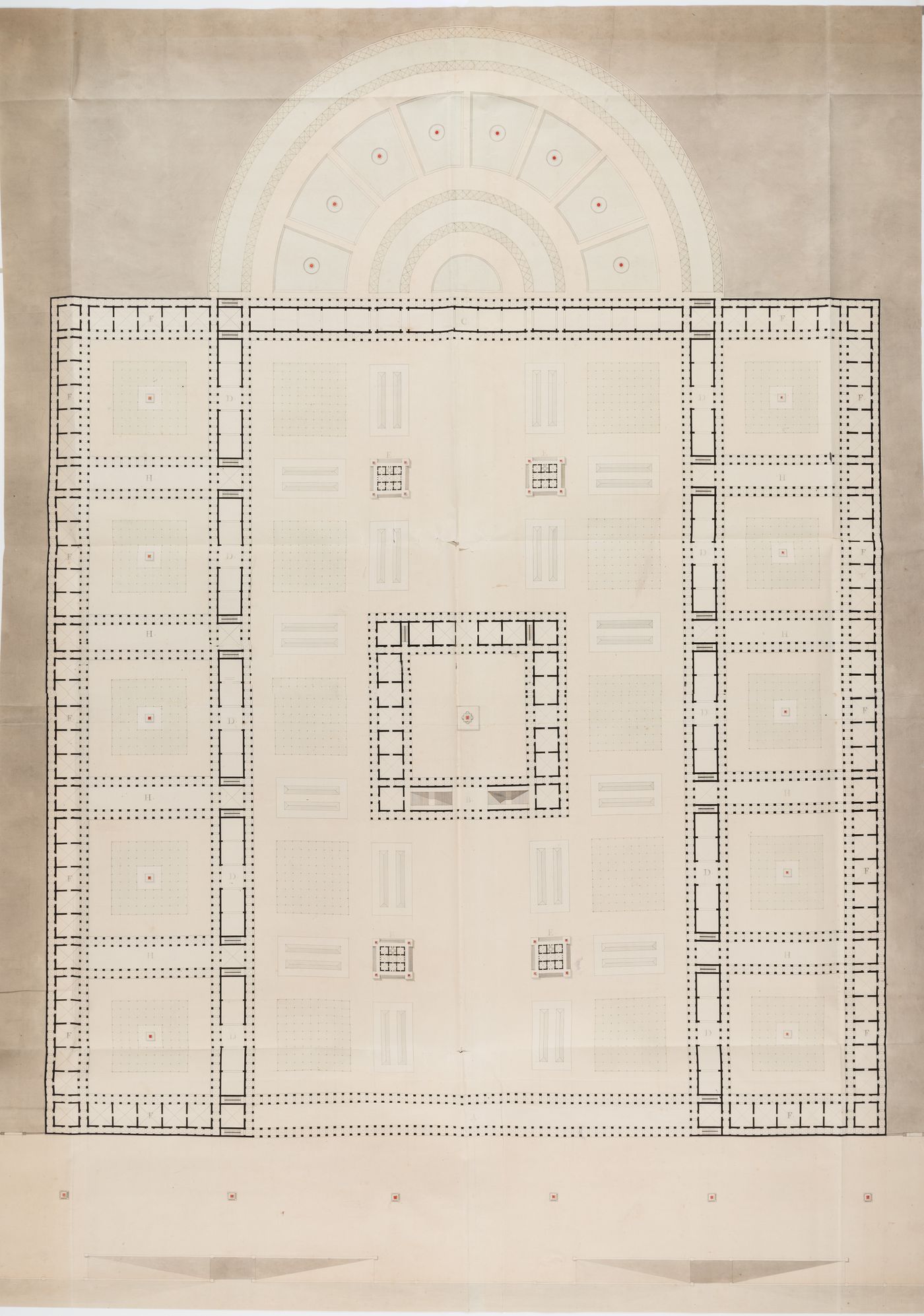 Ground plan, possibly for a warehouse
