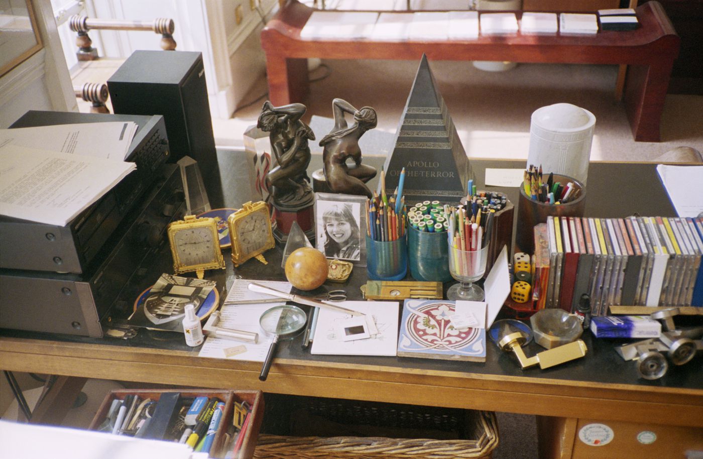 Interior view of the office of James Stirling, Michael Wilford and Associates on Fitzroy Square in London