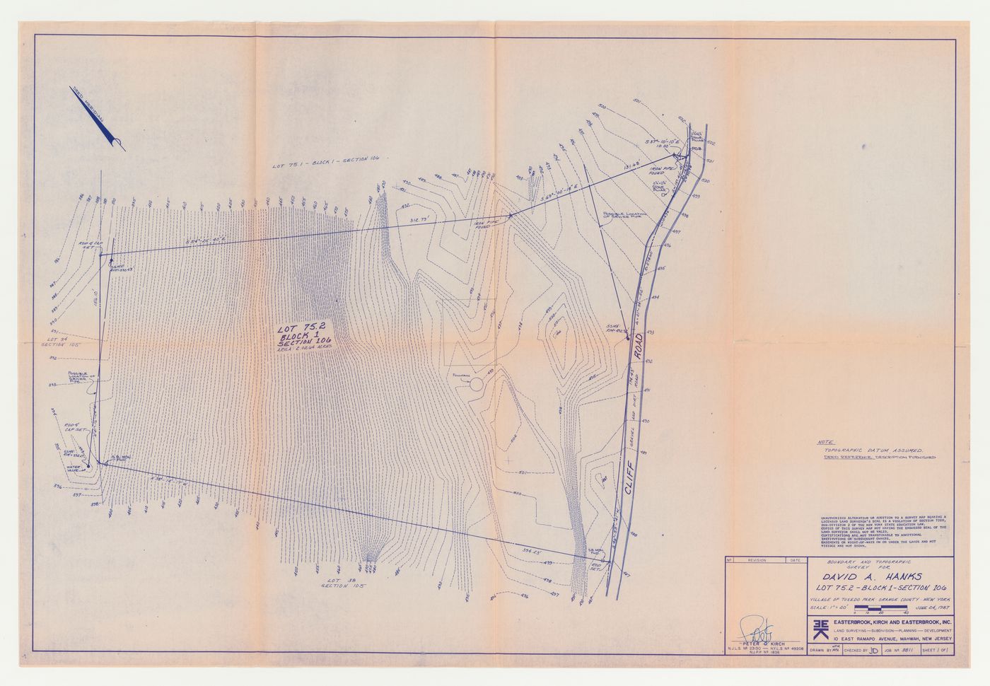 Boundary and topographical survey for the Hanks-Paré Residence, Tuxedo Park, New York