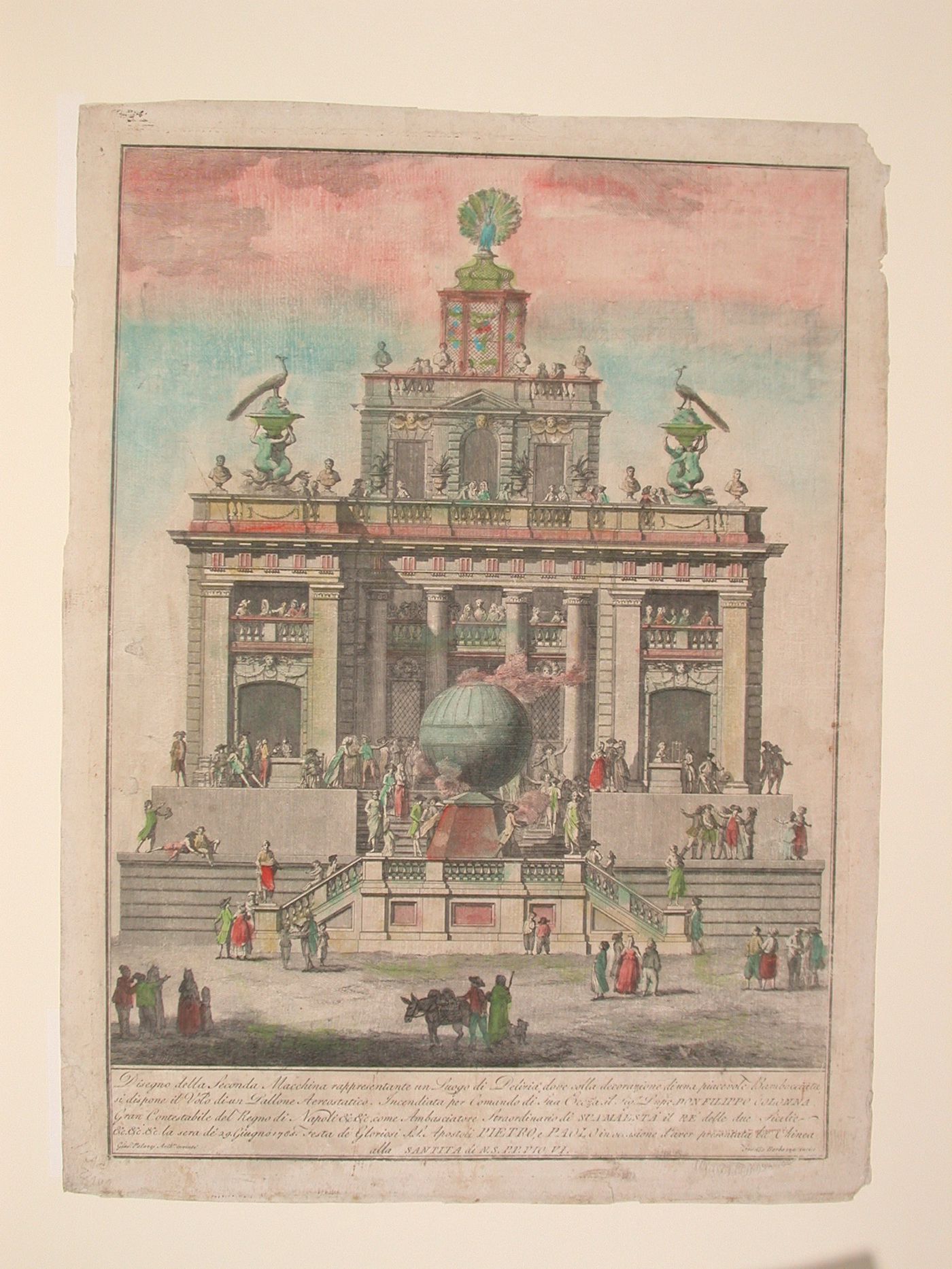 Etching of Palazzi's design for the "seconda macchina" of 1785