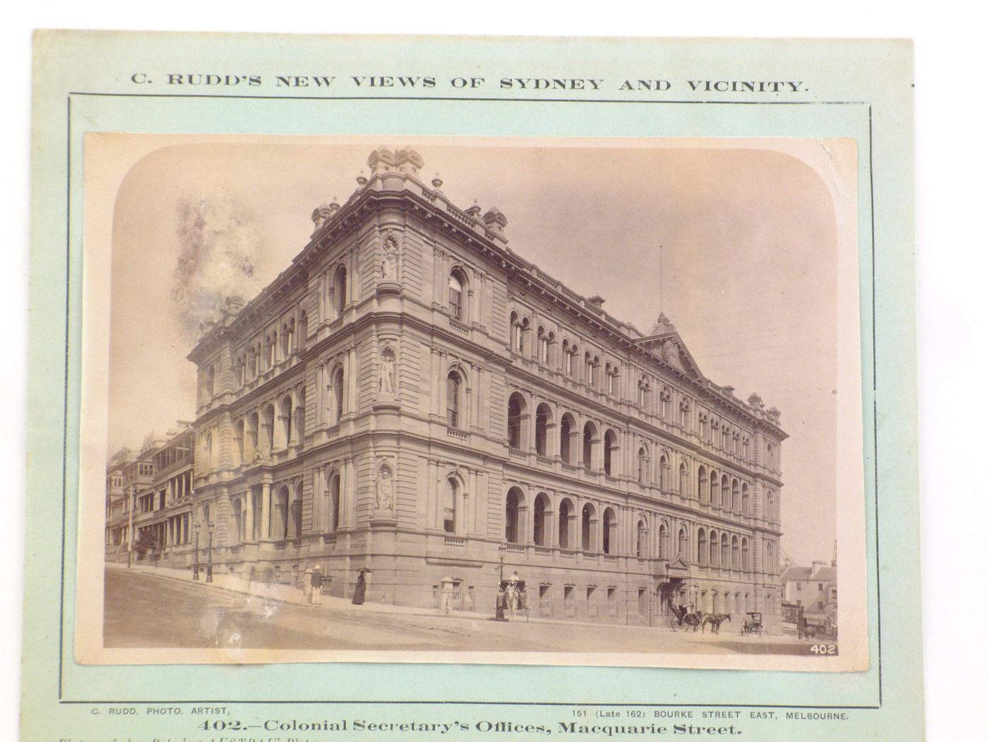 View of the Colonial Secretary's Offices (now the Chief Secretary's Building), Macquarie Street, Sydney, Australia