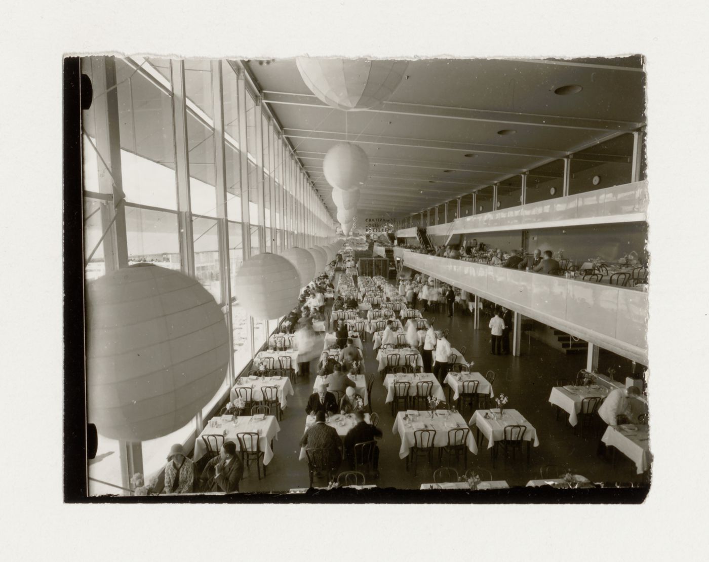 Interior view of Paradise Restaurant at the Stockholm Exhibition of 1930 showing the first floor and galleries, Stockholm