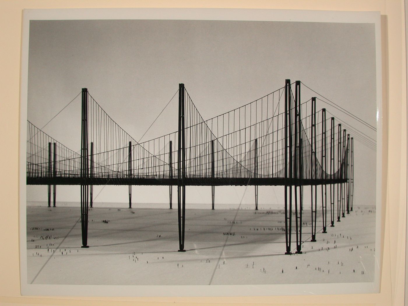 Photograph of a model for the Suspension System Proposal for the 1976 Chicago World's Fair