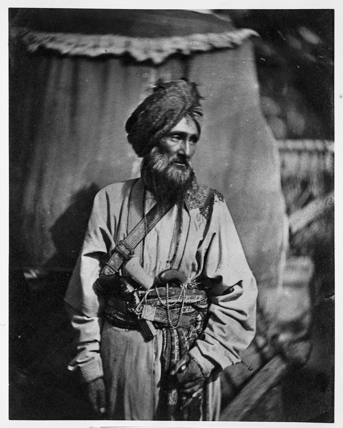 Portrait of a Pathan Officer in Hodson's Horse Regiment, Lucknow, India