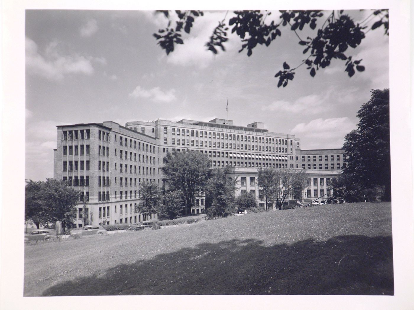 View of the University Hospital (now the University of Michigan Health System) showing the Administration Building and the Main Ward Building, 1500 East Medical Center Drive, University of Michigan, Ann Arbor, Michigan