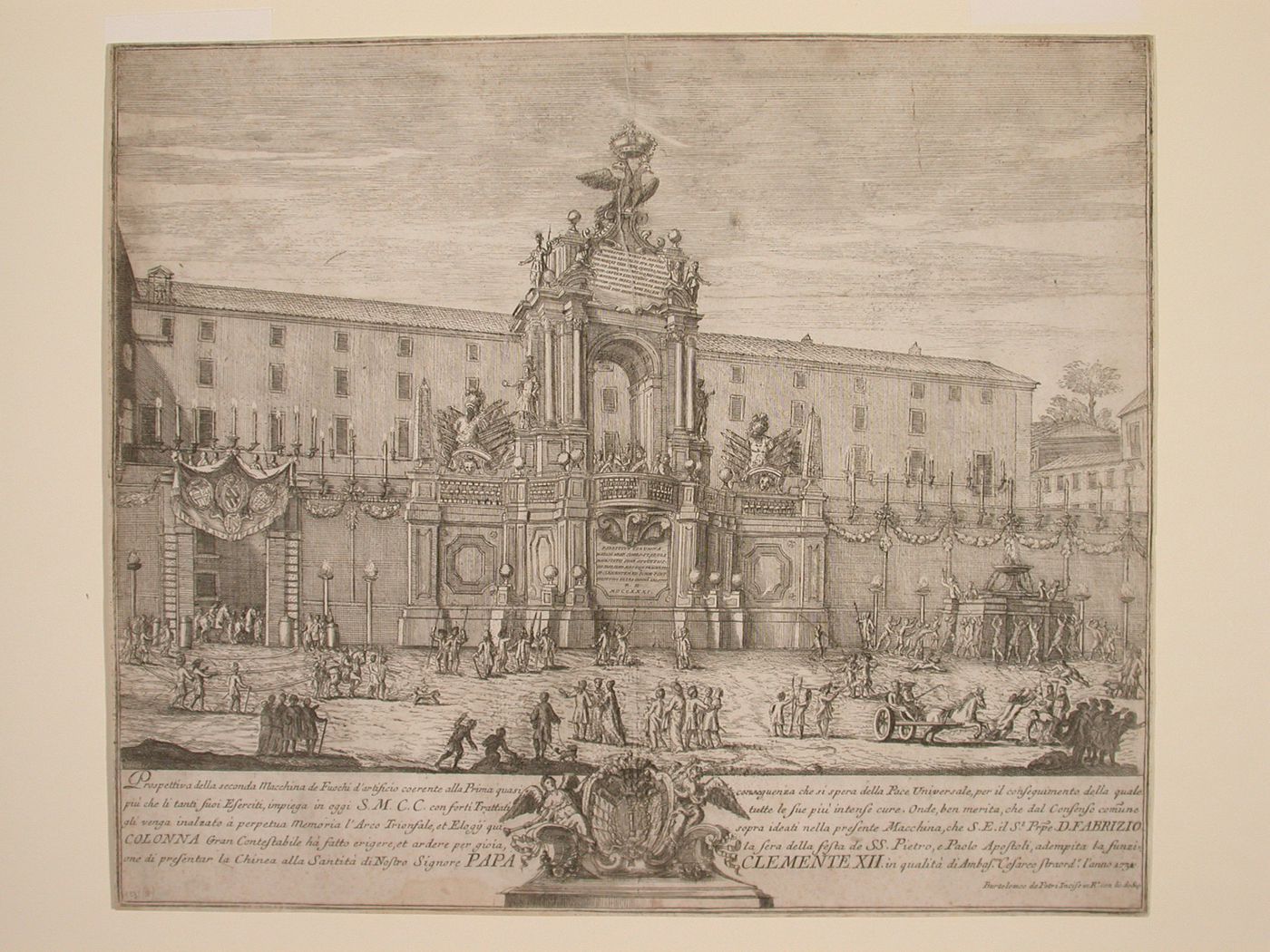 Etching of Michetti's design for the "seconda macchina" of 1731