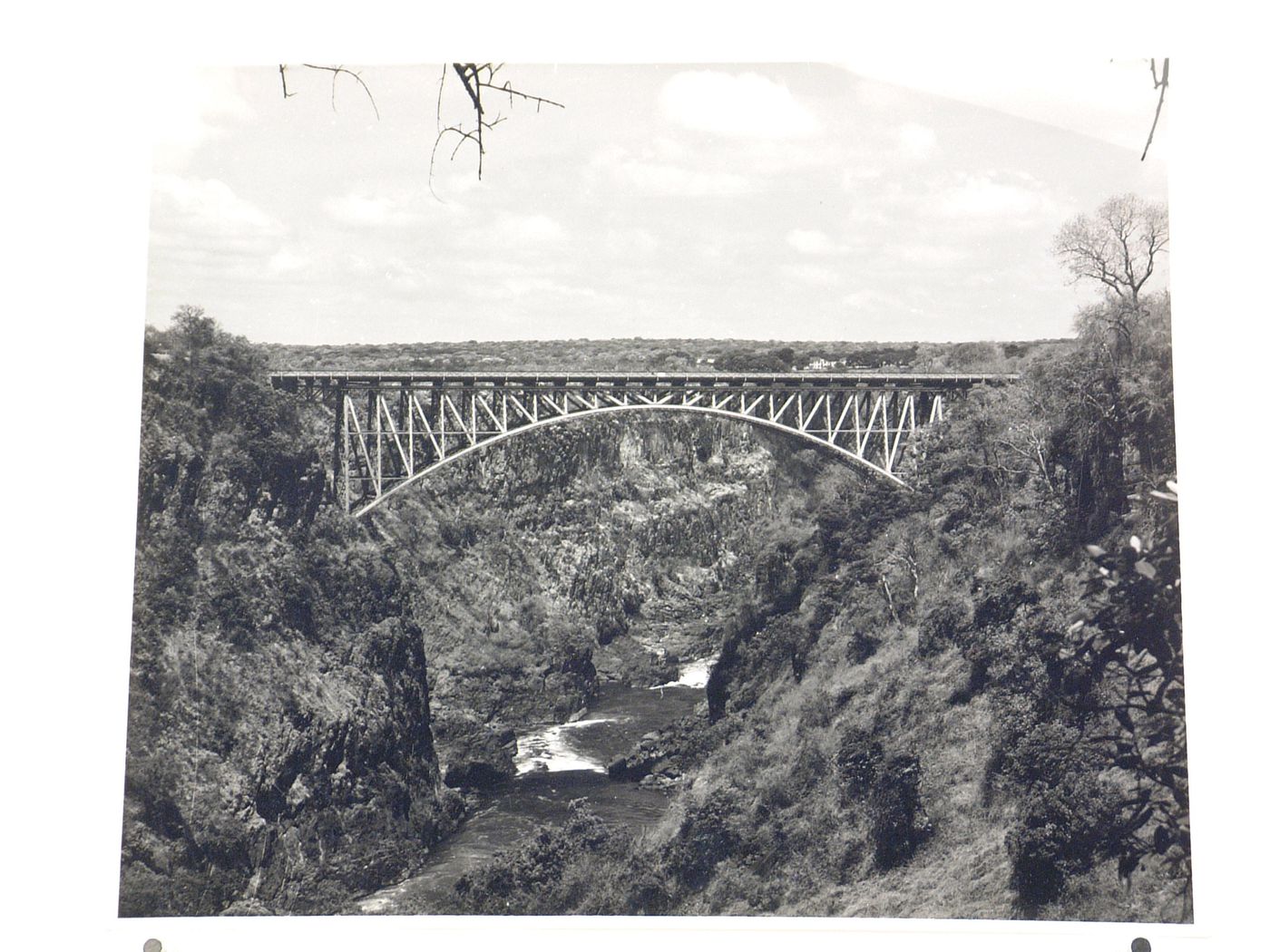 View of Victoria Falls Bridge, Zambezi River, crossing the border between Victoria Falls, Zimbabwe and Livingstone, Zambia