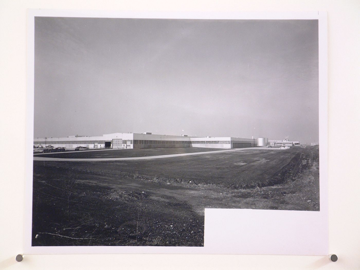 Distant view of the south and east façades of the Automobile Assembly Plant, Ford Motor Company, San Jose, California