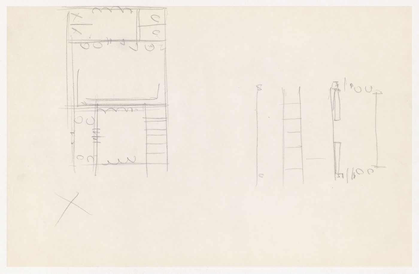 Partial sketch plans for the Metallurgy Building, Illinois Institute of Technology, Chicago