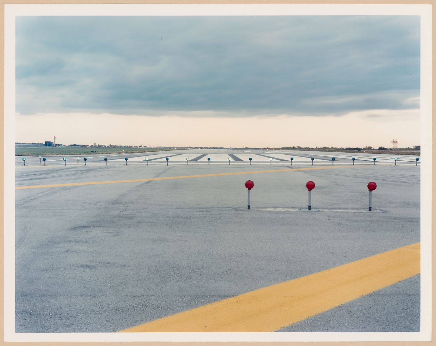 ORD: O’Hare Airfield: View of Runway 14R looking toward terminals, O'Hare International Airport, Chicago, Illinois