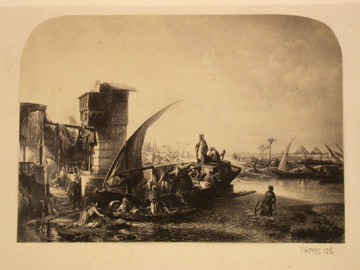 Photograph of unidentified print of the bank of the Nile