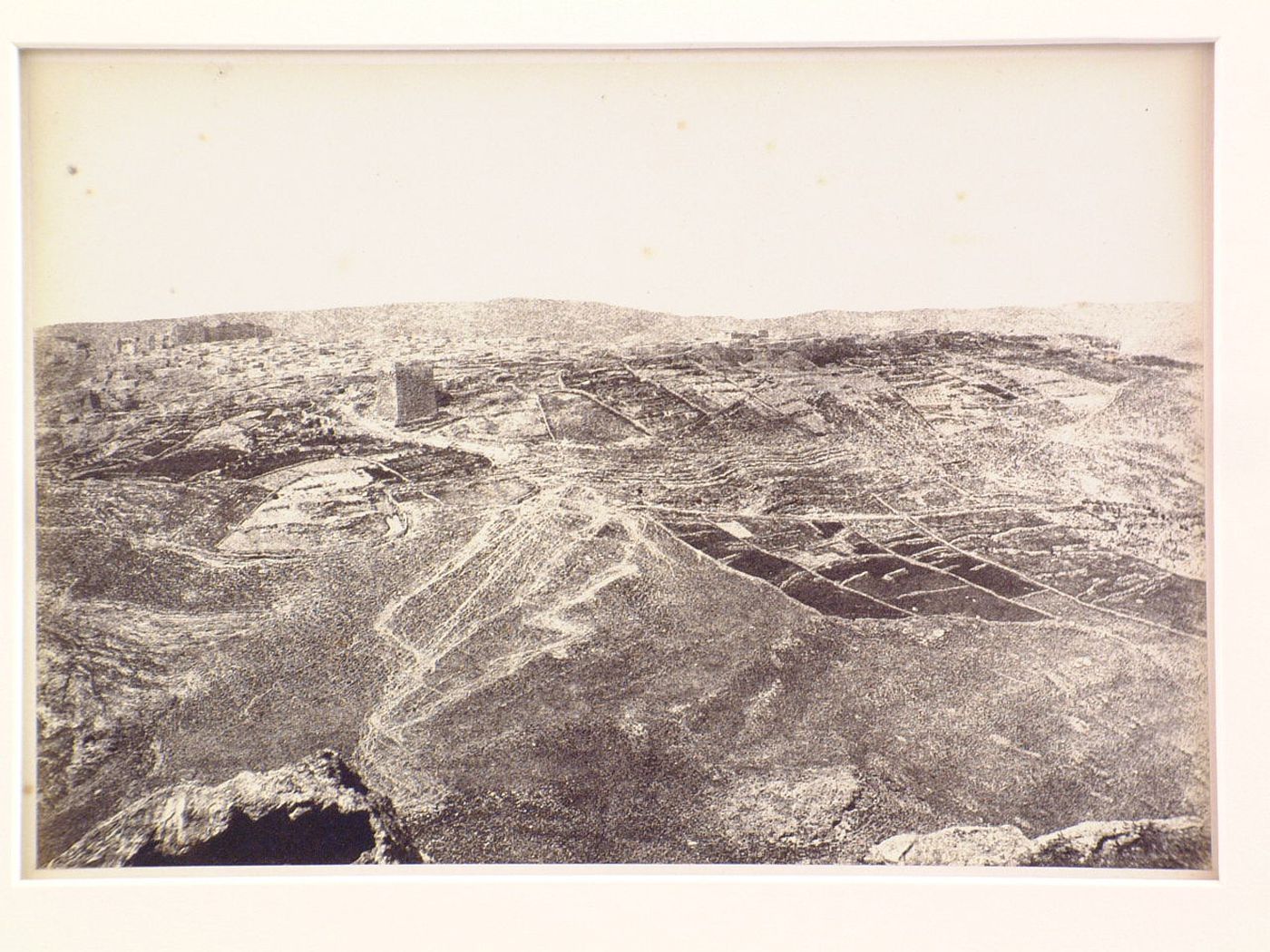 View of city and citadel from the east, Al-Karak, Trans-Jordan