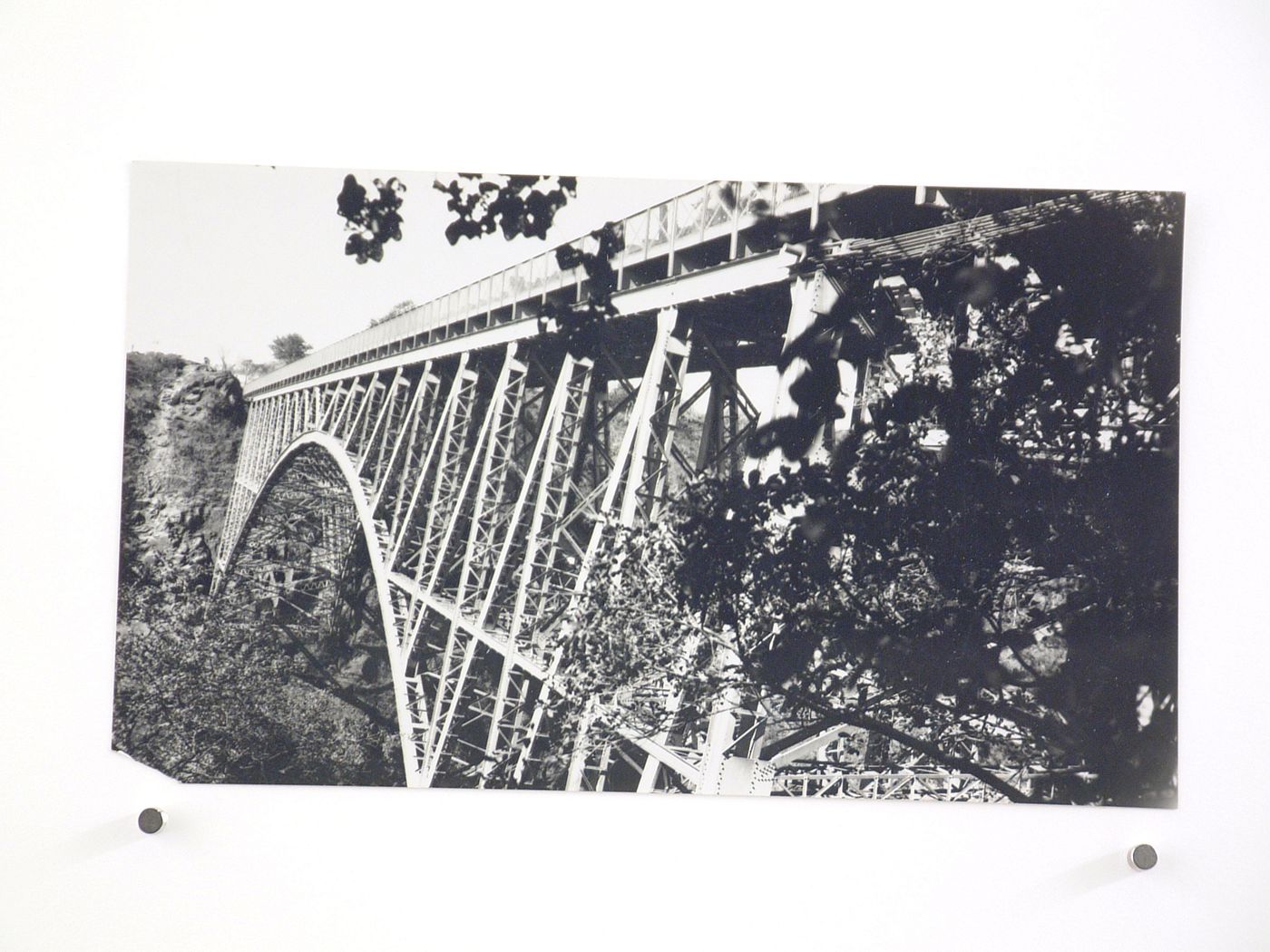 View of Victoria Falls Bridge before reconstruction, Zambezi River, crossing the border between Victoria Falls, Zimbabwe and Livingstone, Zambia