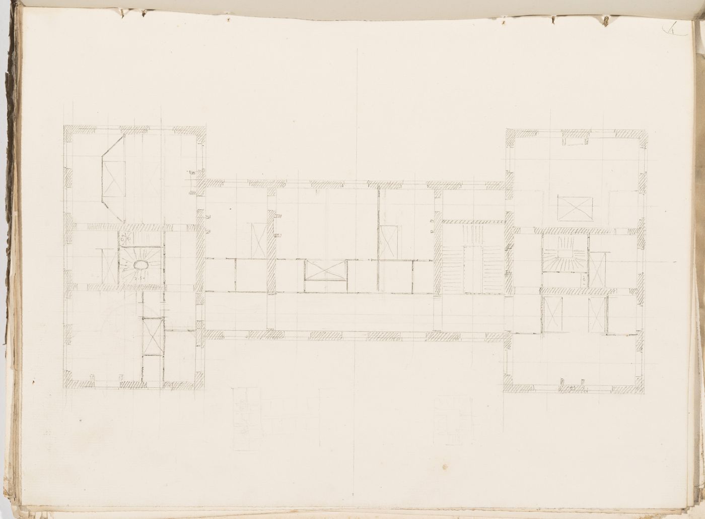Project no. 4 for a country house for comte Treilhard: First floor plan