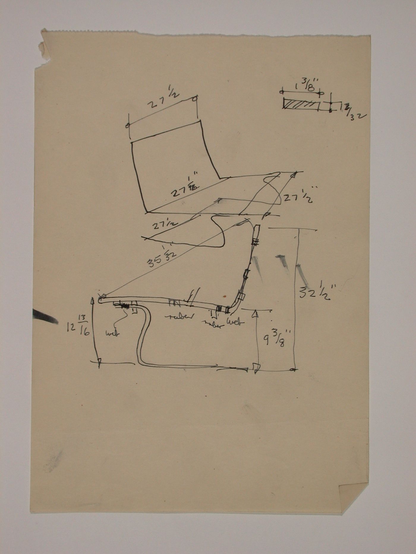 Various documents and drawings including furniture design and office renovation: File G 712