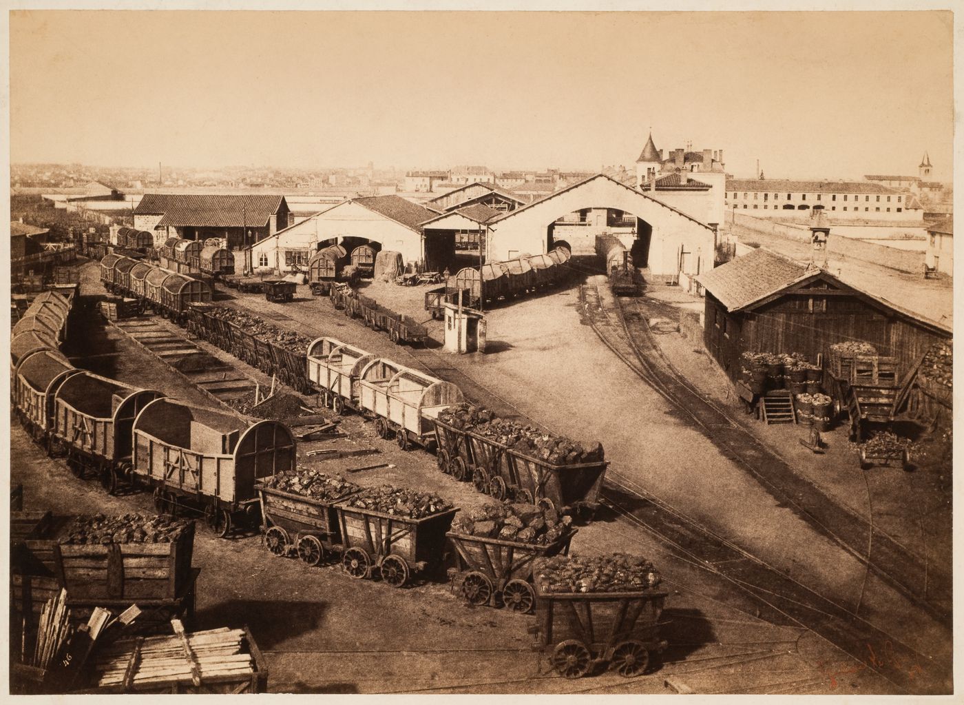 View of railroad yard, France