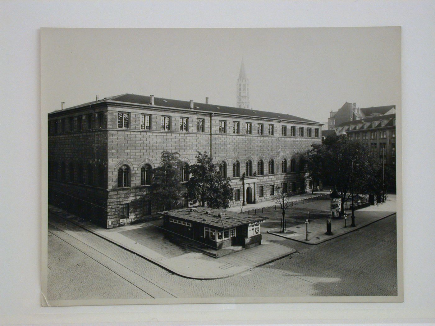 View of an unidentified public building, Hamburg, Germany