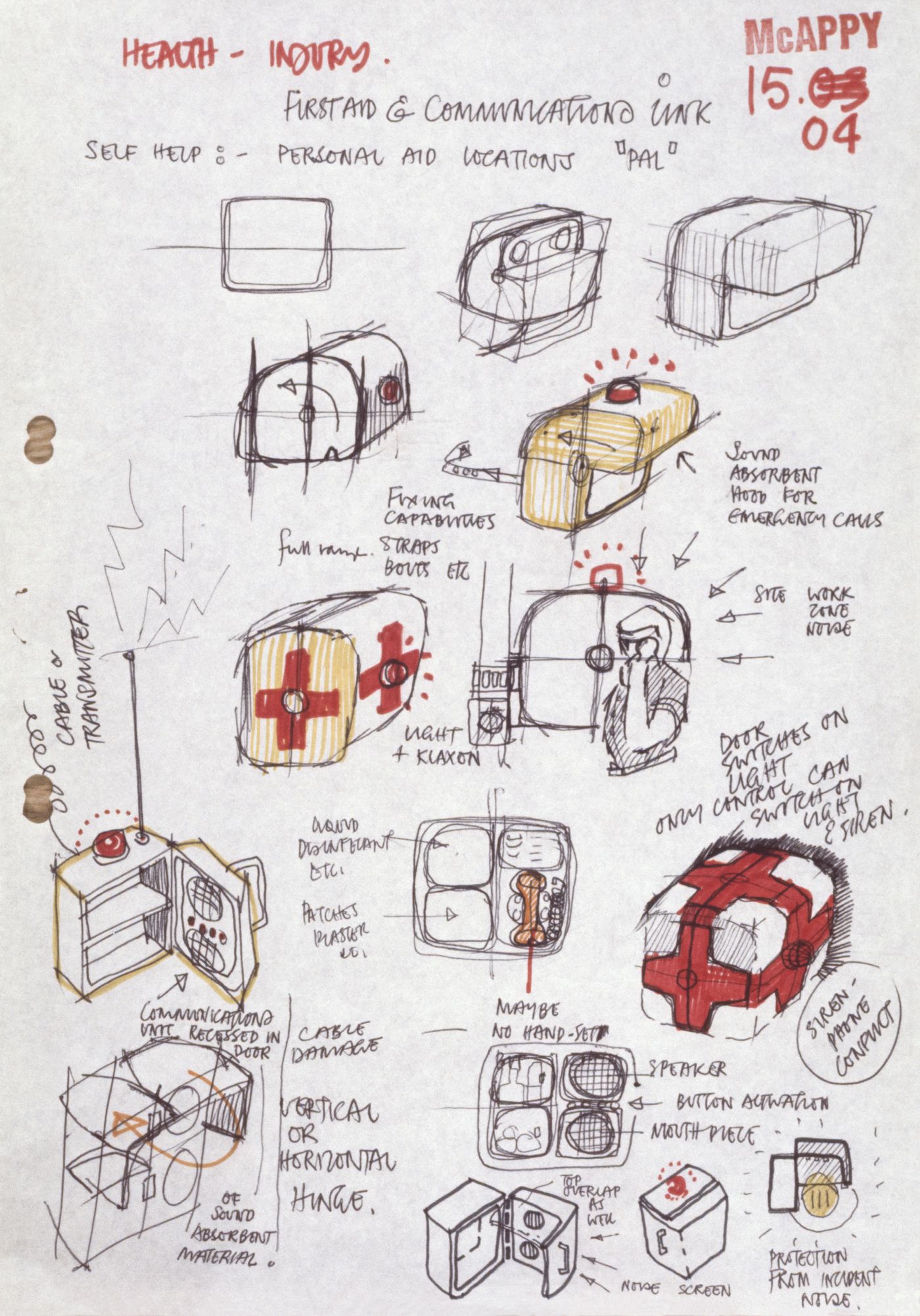 McAppy: designs for communication equipment for use in emergency situations (slide of a drawing)