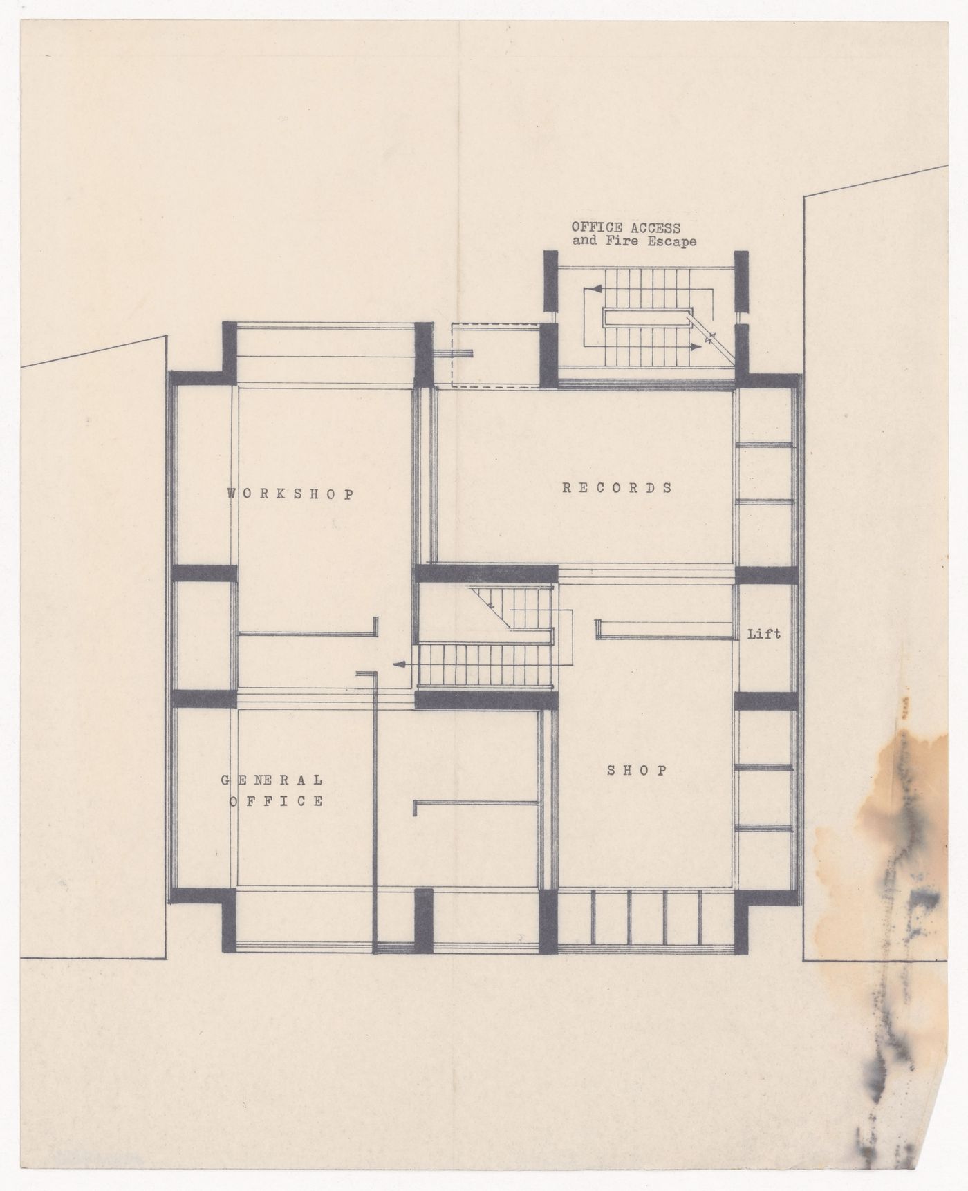 Shops and offices floor plan for the Shape of Cambridge: A Plan, Cambridge University, England