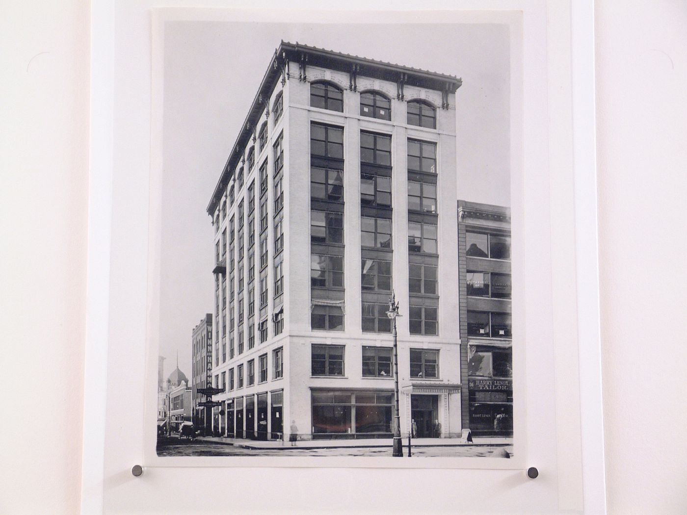 View of the principal and lateral façades of the Owen Building (now demolished), Detroit, Michigan