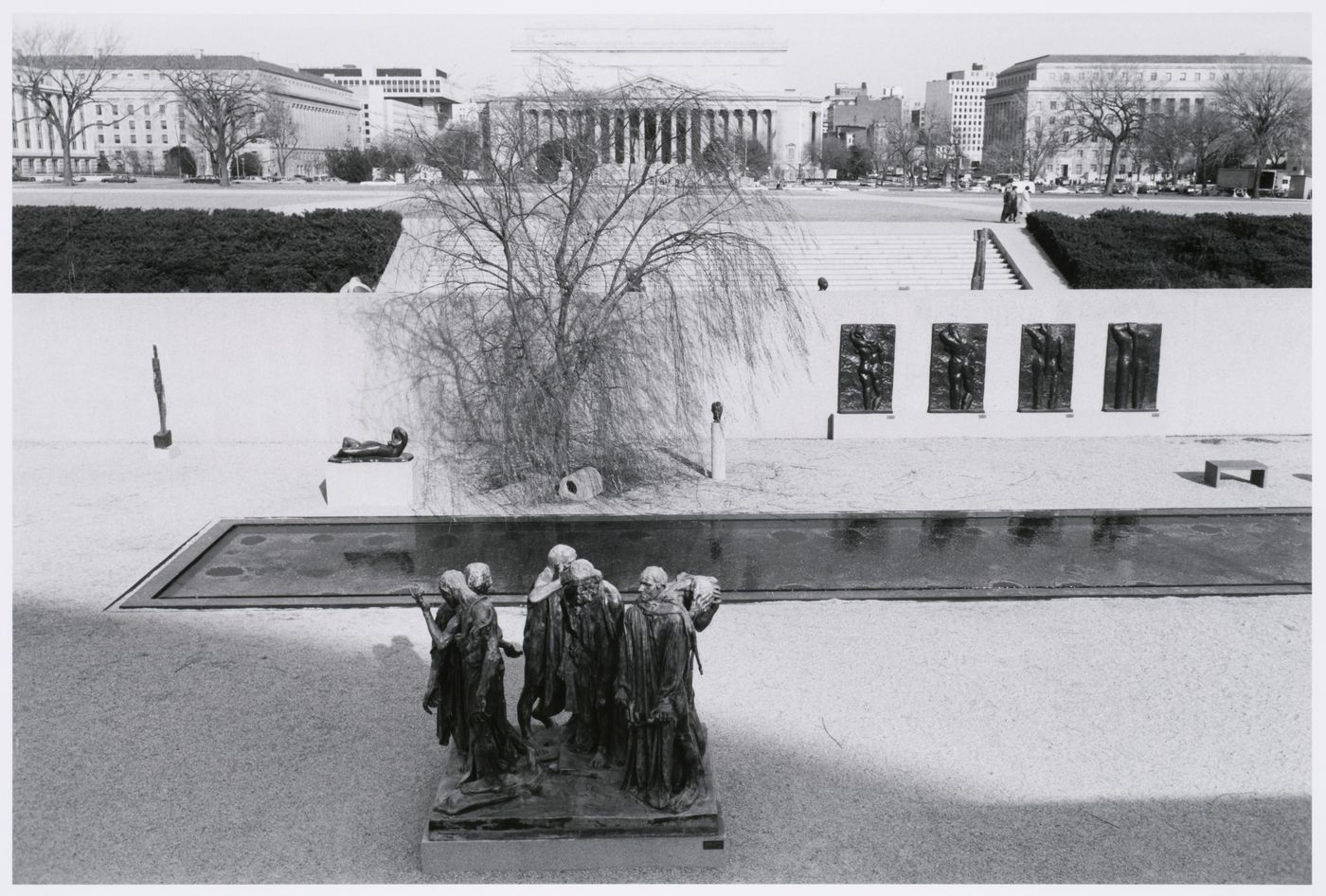 View of The Burghers of Calais by Auguste Rodin (1889) in the Hirshhorn Museum Sculpture Garden, Washington, D.C., United States