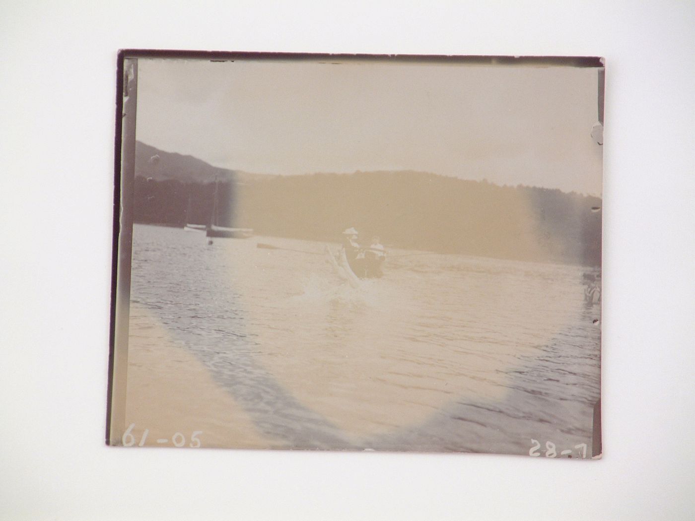 View of a person diving into the Zambezi River