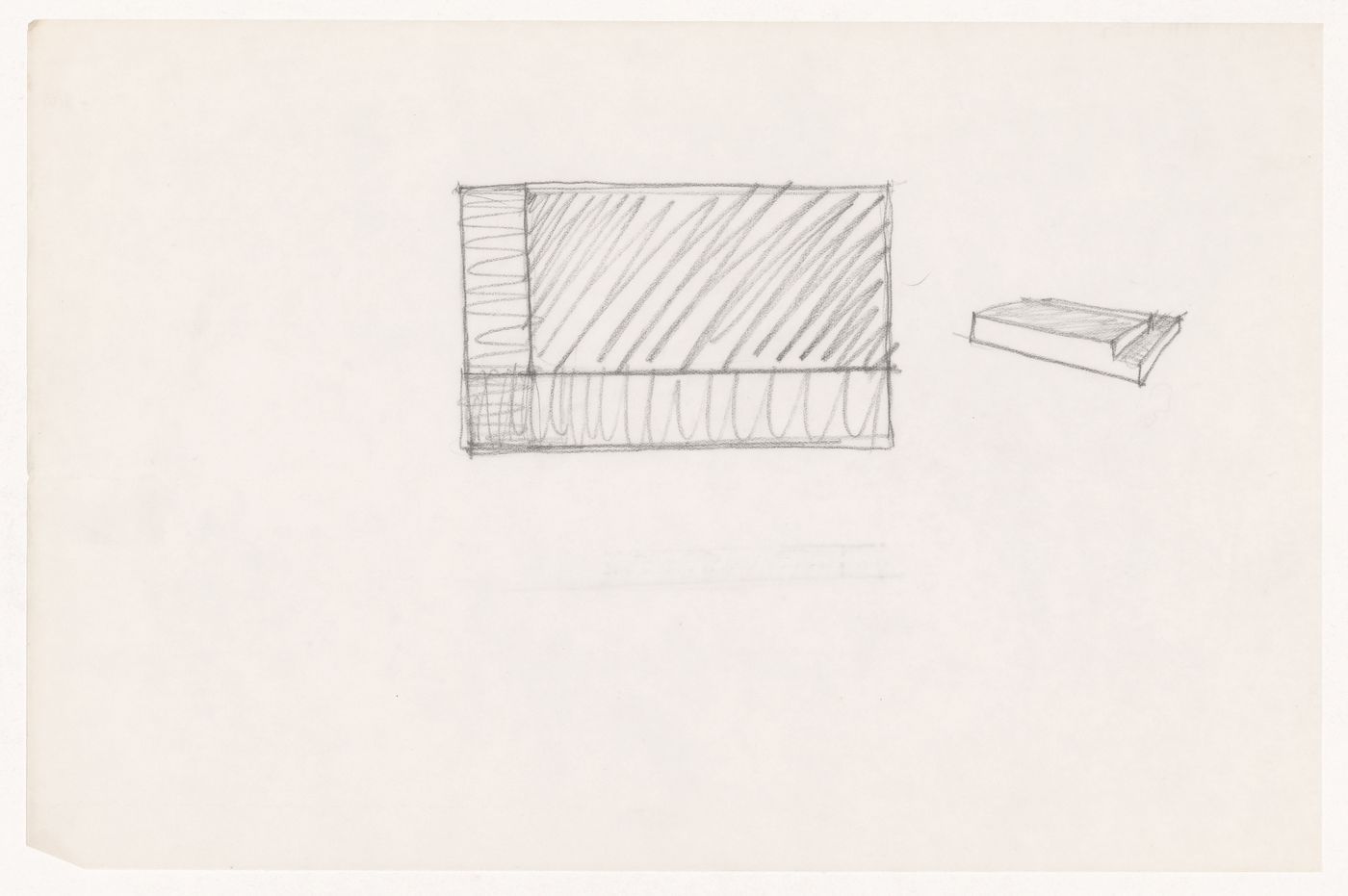 Sketch plan and bird's-eye perspective sketch for the Gymnasium