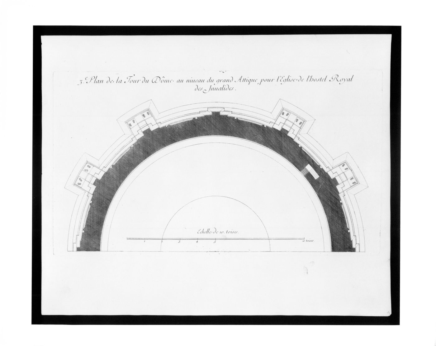 Half plan for the dome, Église des Invalides, Paris