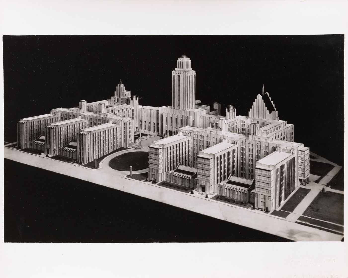 Photograph of a model for the main pavilion of Université de Montréal, Montréal, Québec