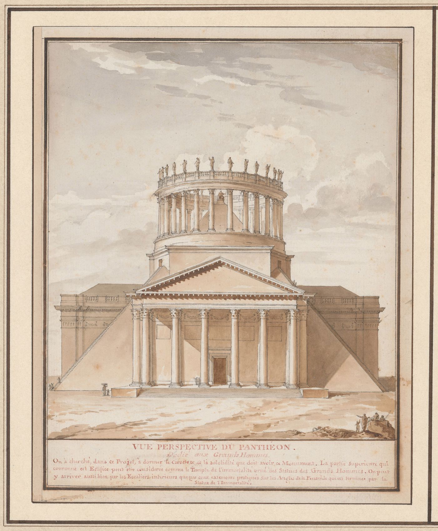 Projet pour la transformation du Panthéon en pyramide : Perspective / Project for the transformation of the Panthéon into a pyramid : Perspective