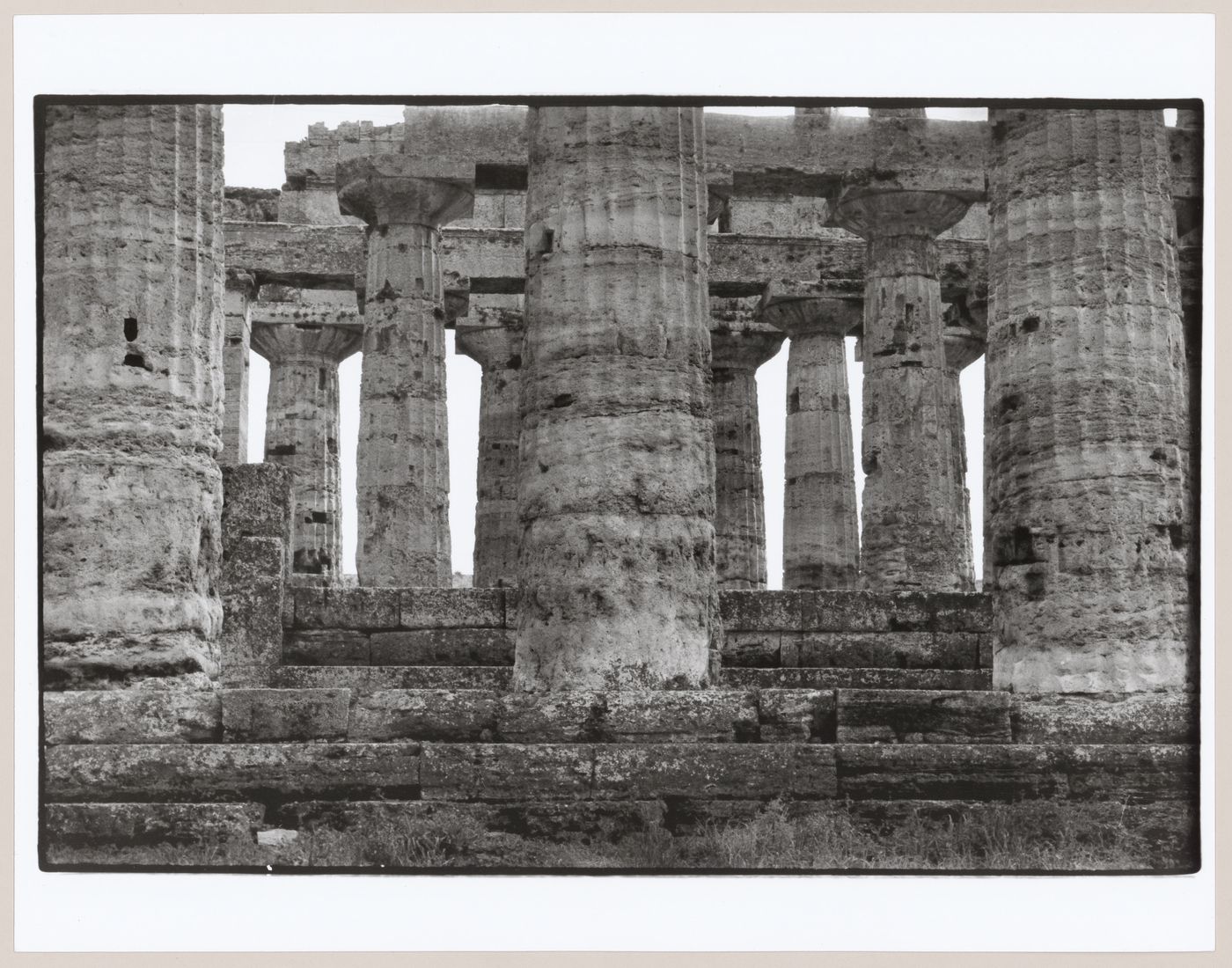 View of temple columns, Greece or Sicily, Italy