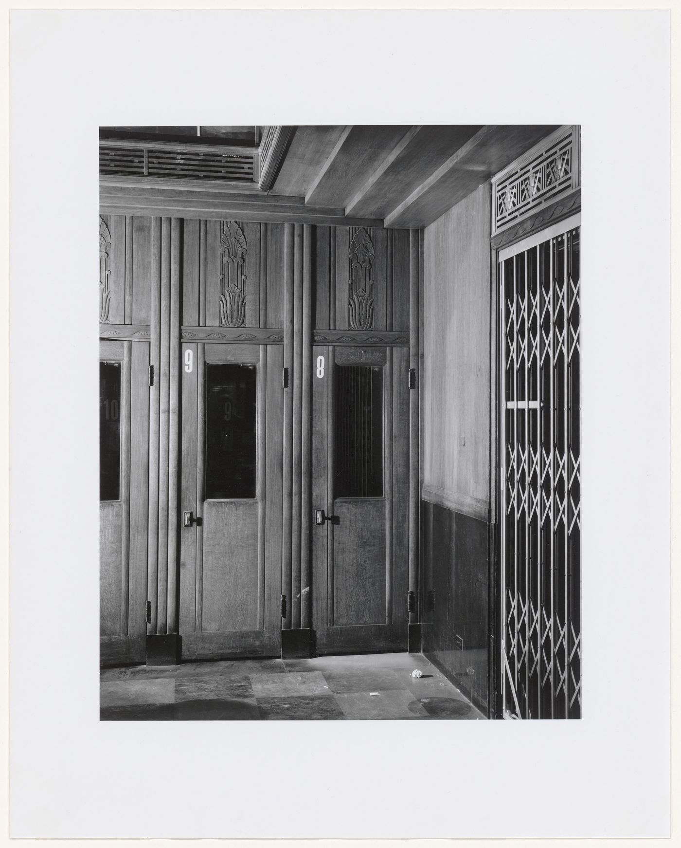 Interior view of the Chicago Board of Trade building showing numbered booths, 141 West Jackson Boulevard, Chicago, Illinois, United States