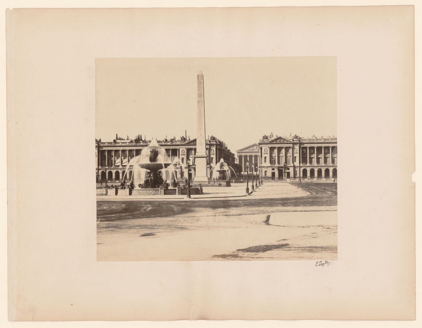 View of the Place de la Concorde, with the obelisque, looking toward la Madeleine, Paris, France