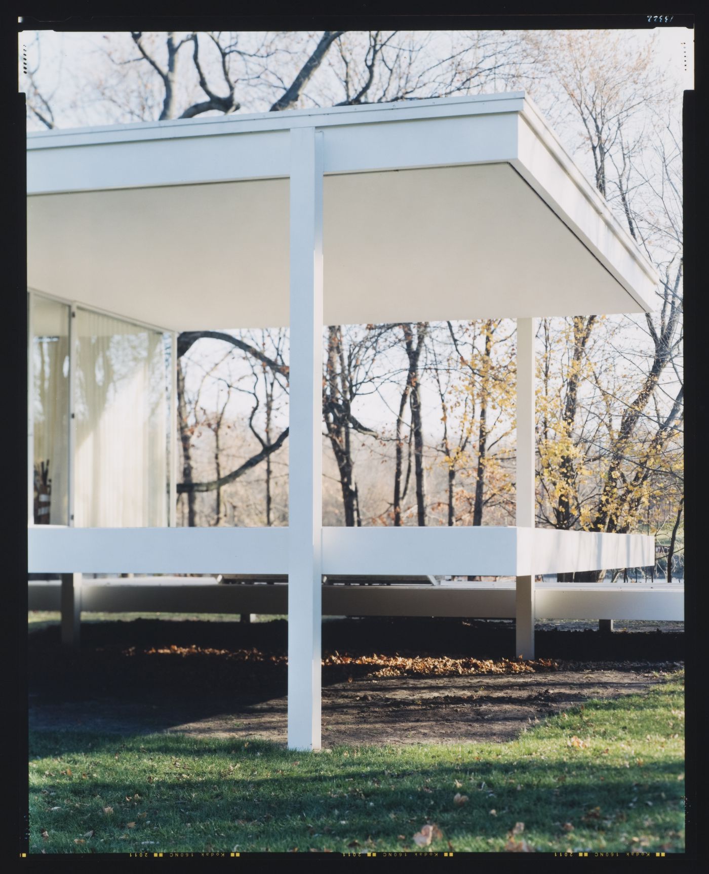 View of the Farnsworth House, Plano, Illinois