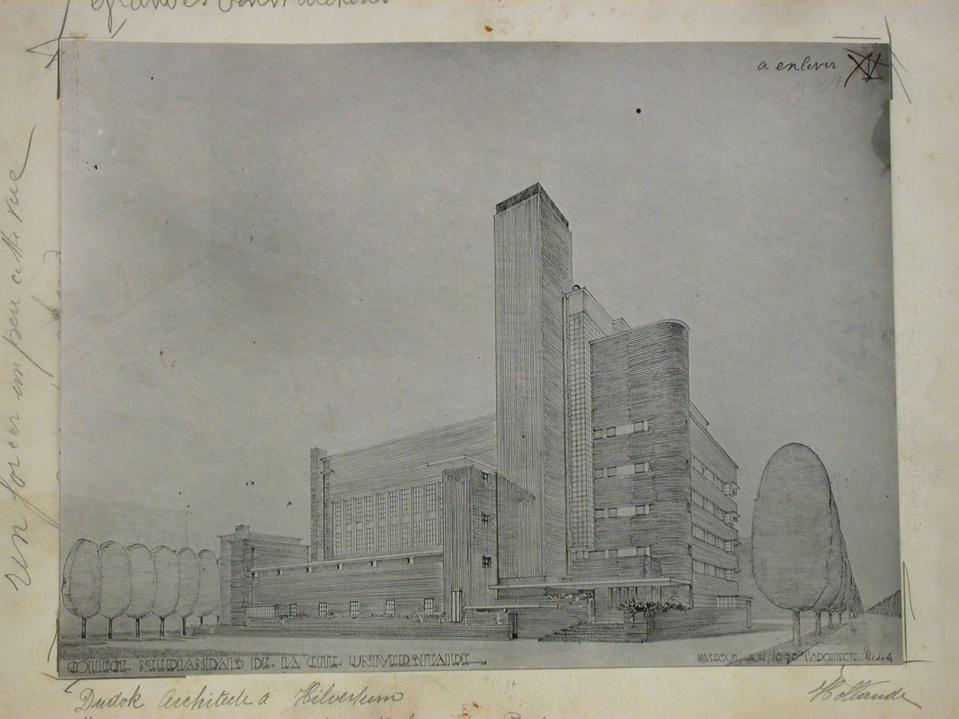 Maquette de la Cité universitaire Néerlandaise à Paris. Hollande. Dudok, architecte à Hilversum