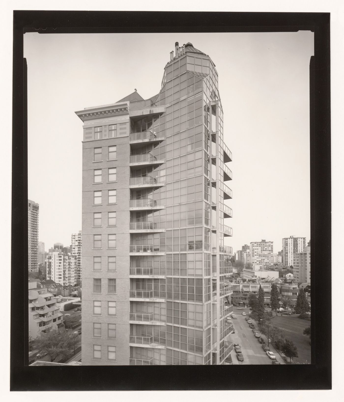 Sylvia Tower, Vancouver: View of Upper Stories from the Roof of the Sylvia Hotel, 1993