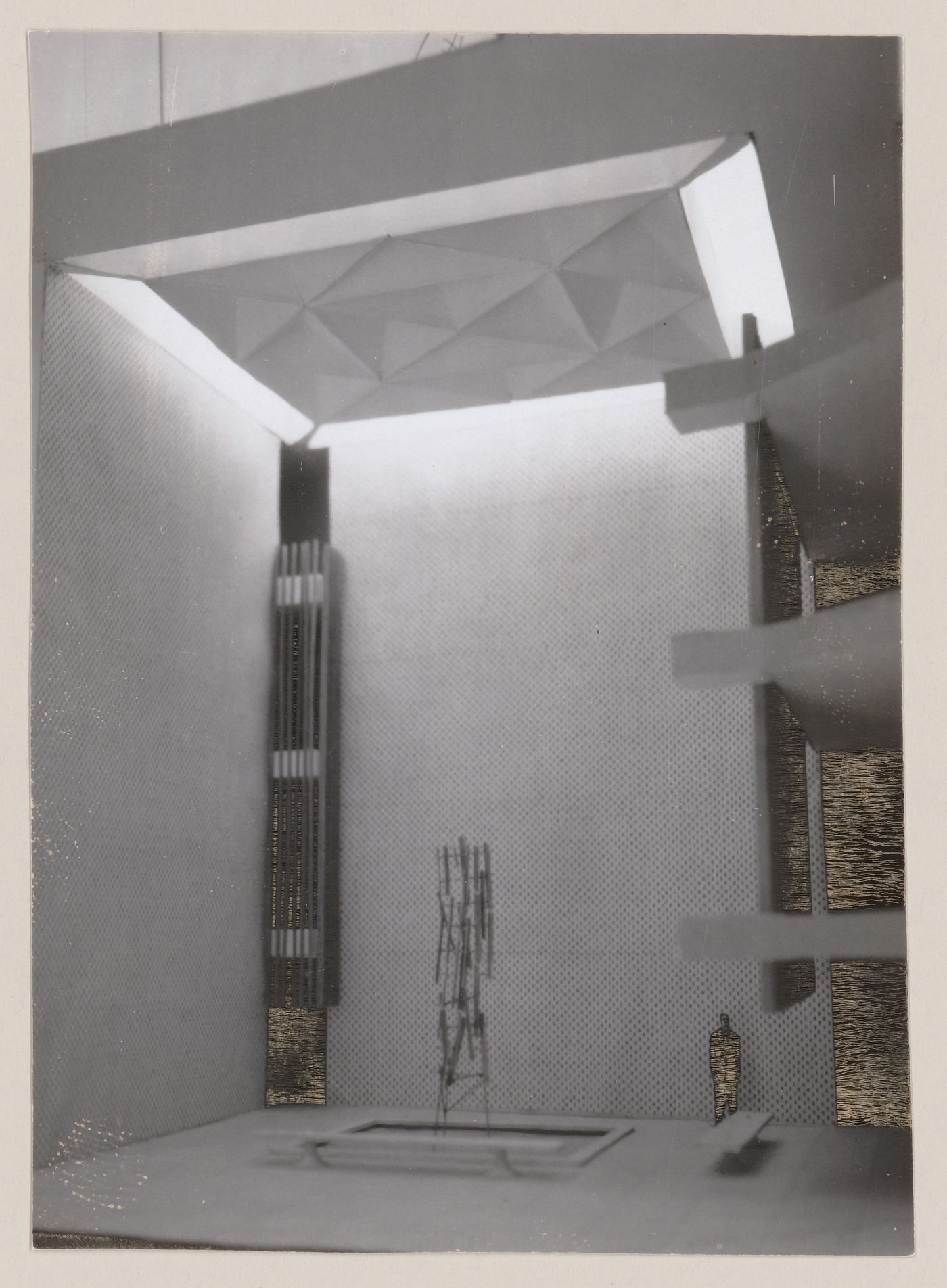View of model for interior of United States Embassy, Oslo, Norway
