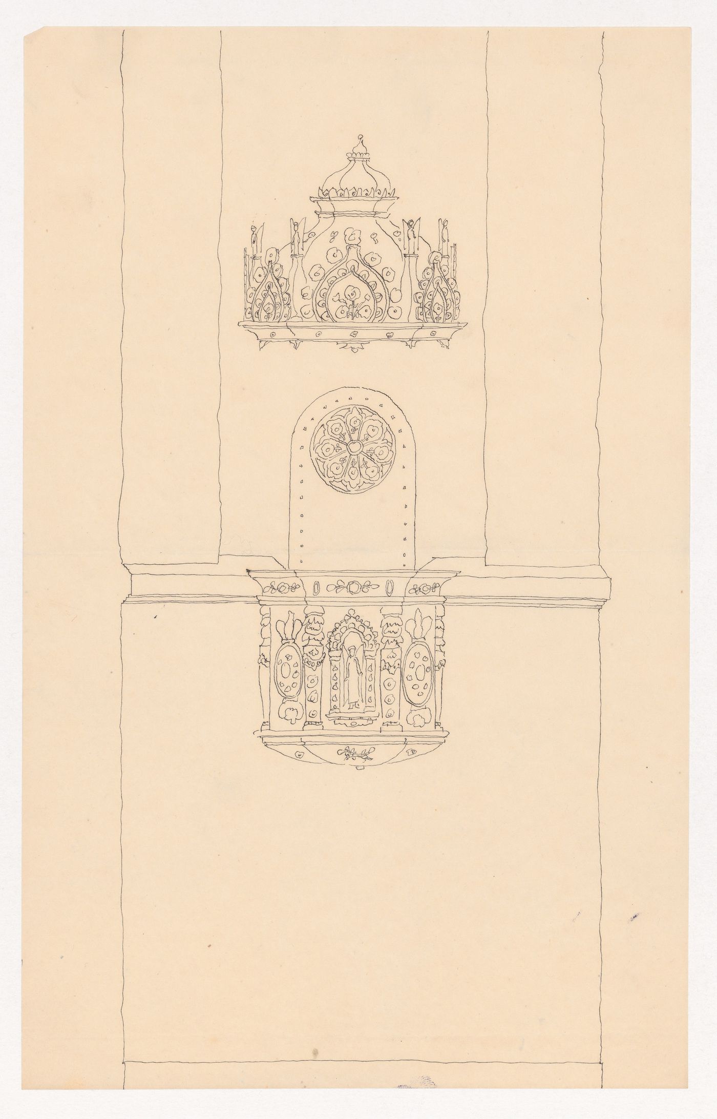 Design for architectural ornament on a wall
